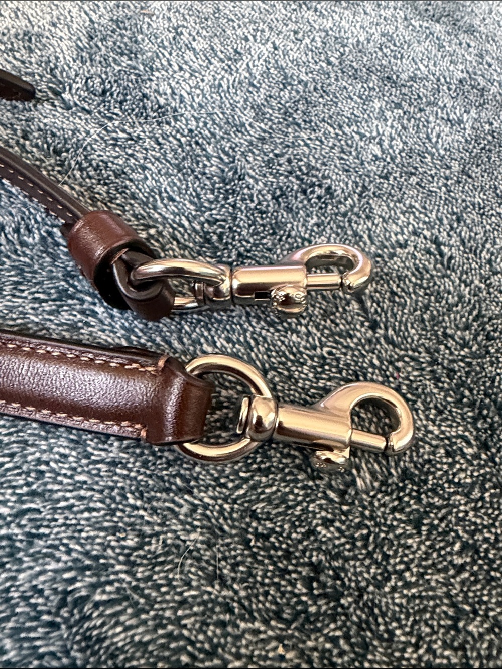 Coach Brown Leather Crossbody Strap with Silver Hardware